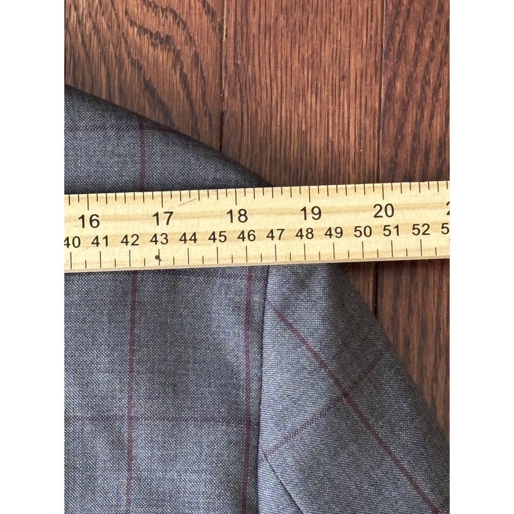 Coppley Suit 42R‎ Tollegno Super 120s Wool Grey Windowpane Made Canada 33x35 - Picture 14 of 16